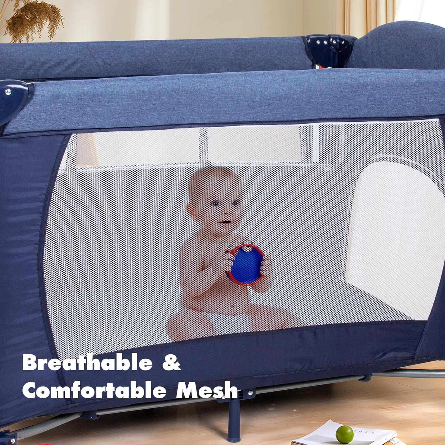 Cuna Lateral 5 en 1 PEARLOVE para Bebés - Azul