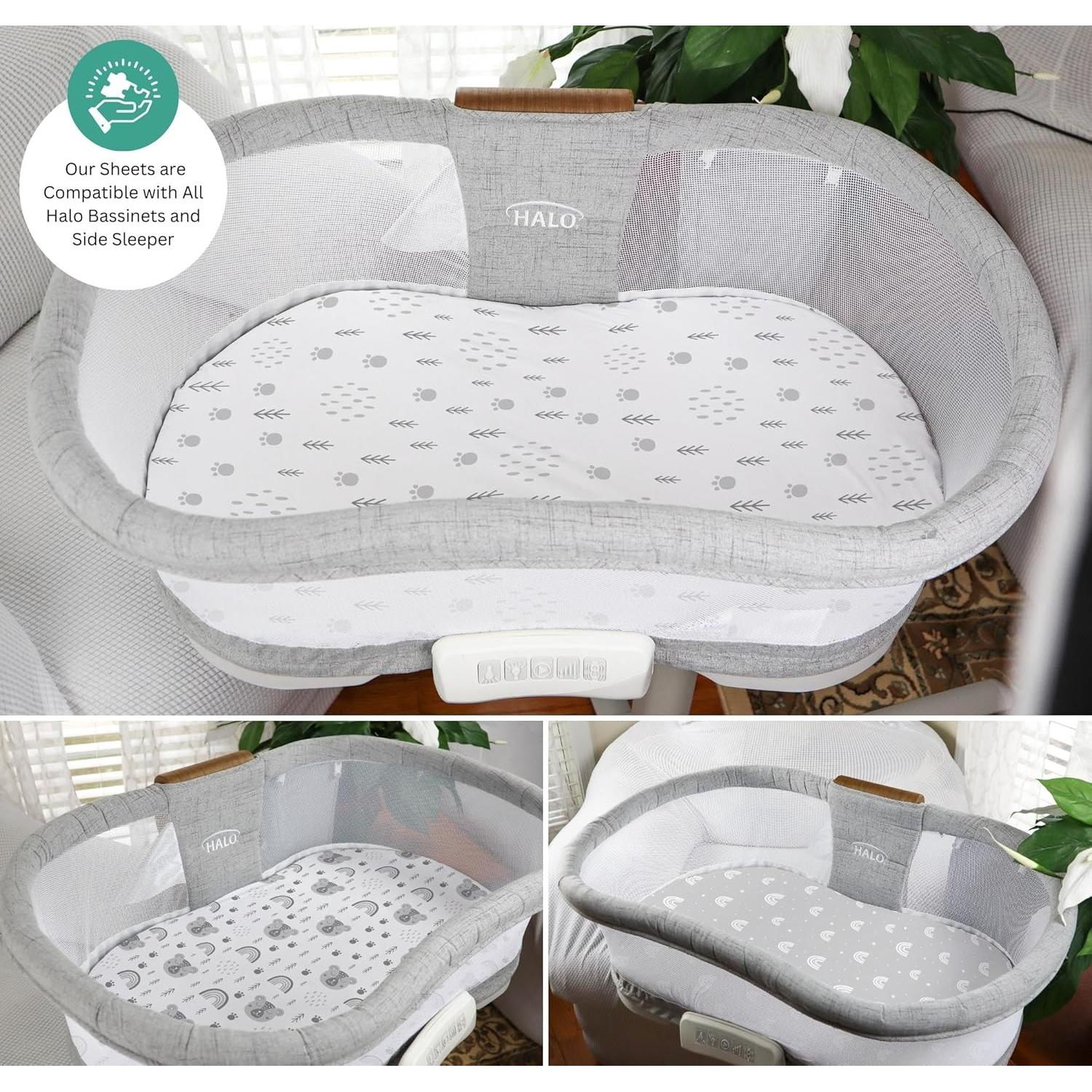 Sábanas para Cuna Tansy Panda 3 Piezas 84x43 cm Gris Oso