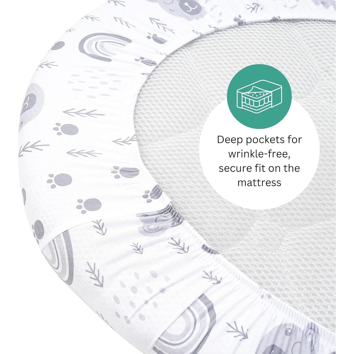 Sábanas para Cuna Tansy Panda 3 Piezas 84x43 cm Gris Oso