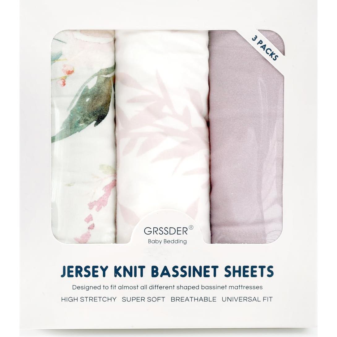 Juego de Sábanas Ajustadas GRSSDER para Cuna 3 Piezas Flores