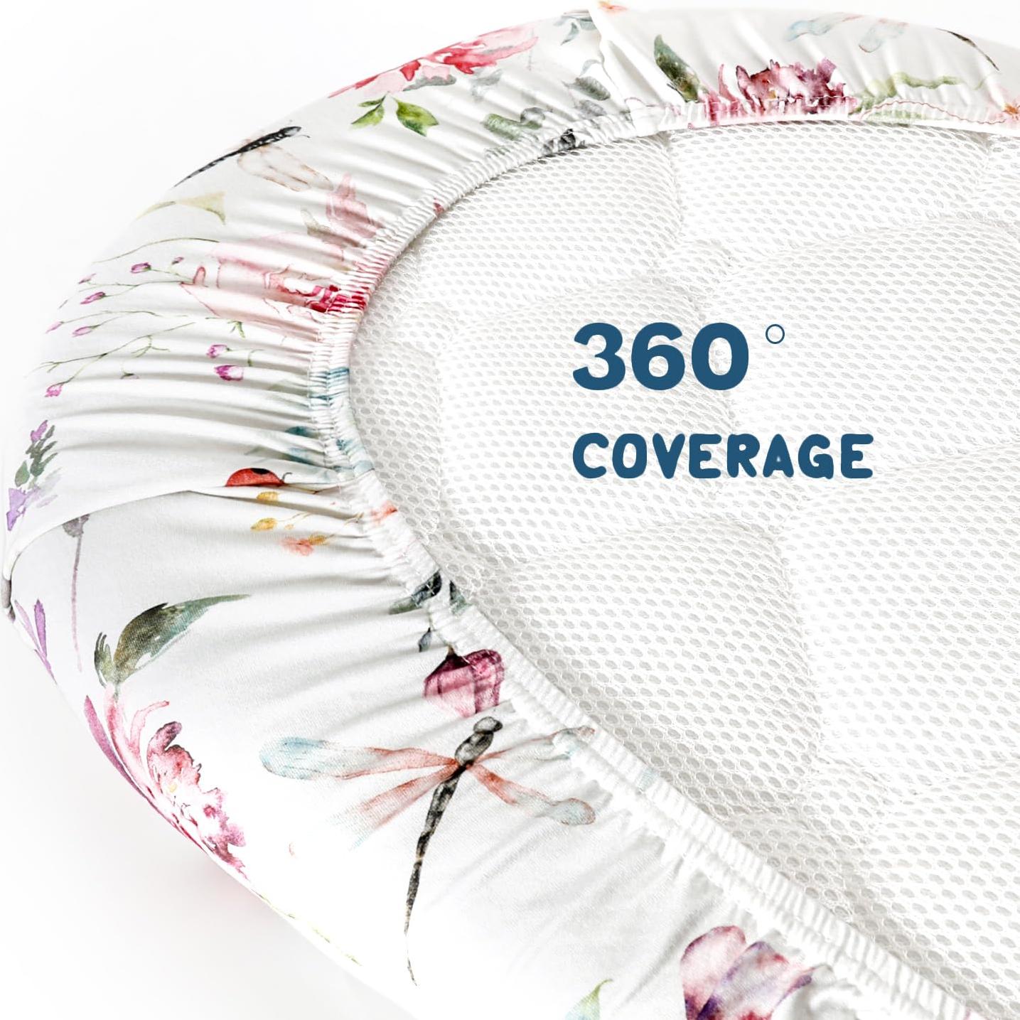 Juego de Sábanas Ajustadas GRSSDER para Cuna 3 Piezas Flores