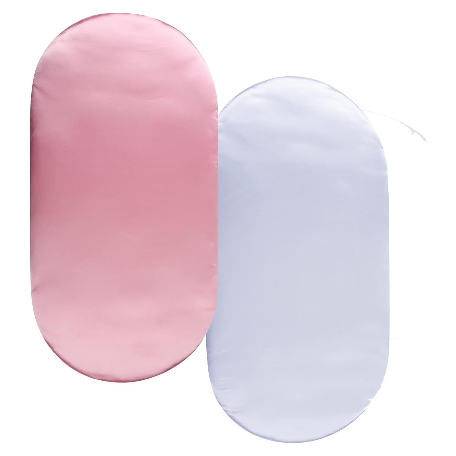 Juego de Sábanas para Cuna de Satén Tcmyyund Rosa y Blanco