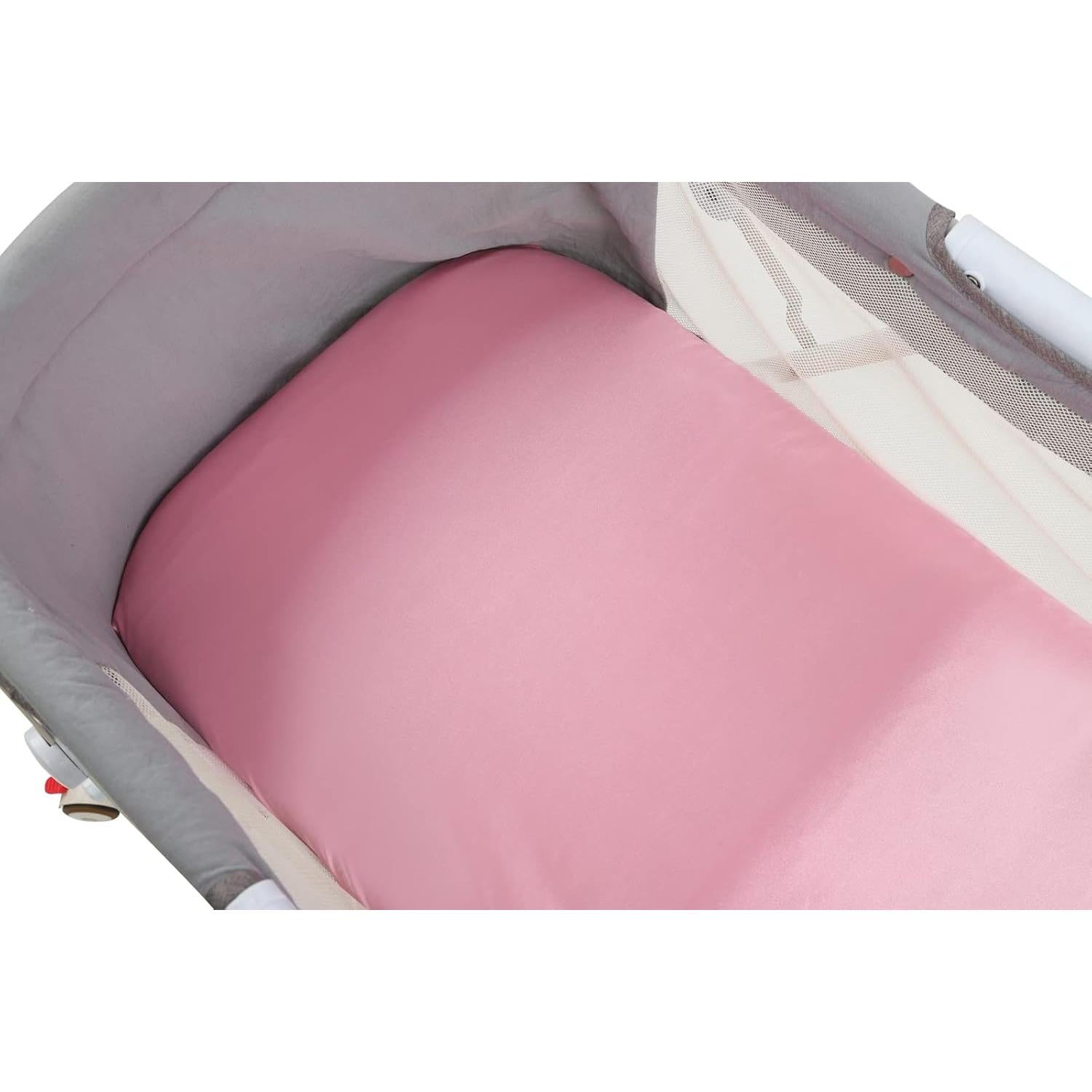 Juego de Sábanas para Cuna de Satén Tcmyyund Rosa y Blanco