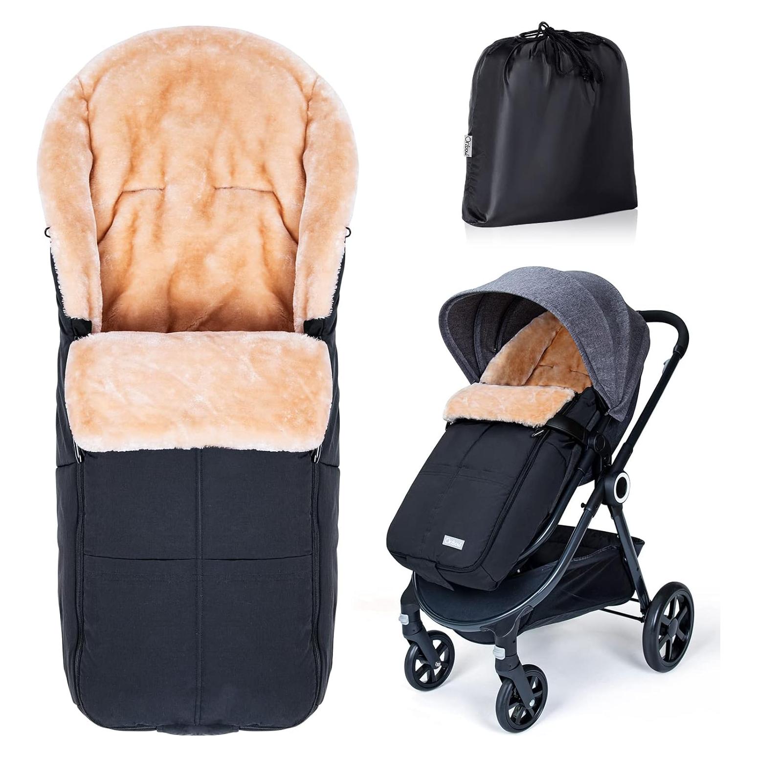 Saco de Pies Orzbow Negro para Bebé | Impermeable y Cálido