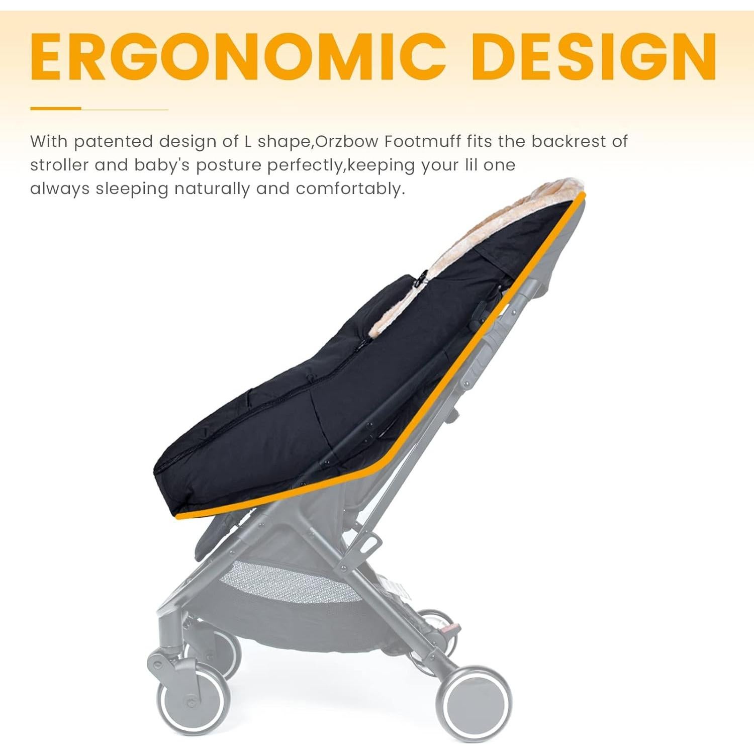 Saco de Pies Orzbow Negro para Bebé | Impermeable y Cálido