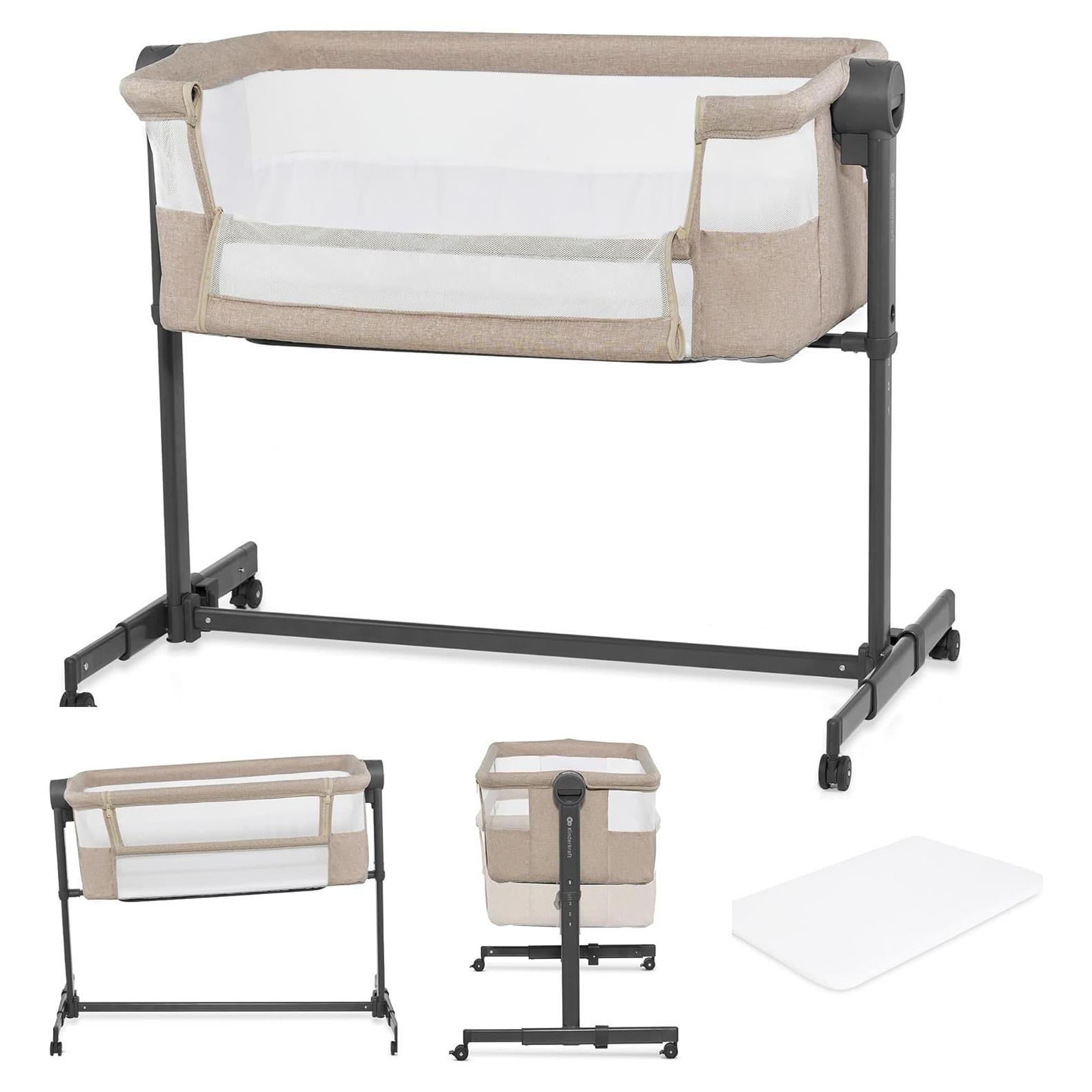 Cuna Lateral 2 en 1 Kinderkraft NESTE UP2 Beige Ajustable