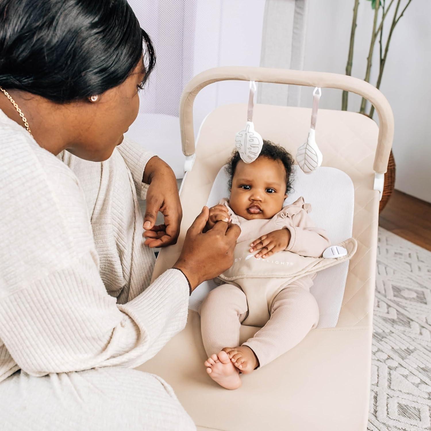 Bouncer Portátil Baby Delight Alpine Deluxe 0-6 Meses Algodón Orgánico