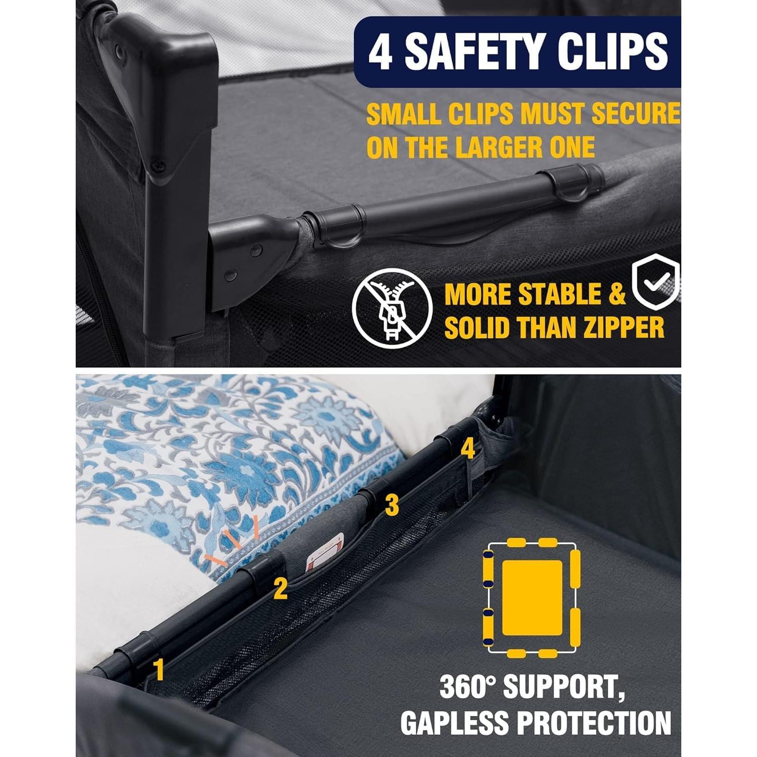 Cuna Lateral 4 en 1 BEKA Negra - Cuna, Parque Infantil y Mesa de Cambio