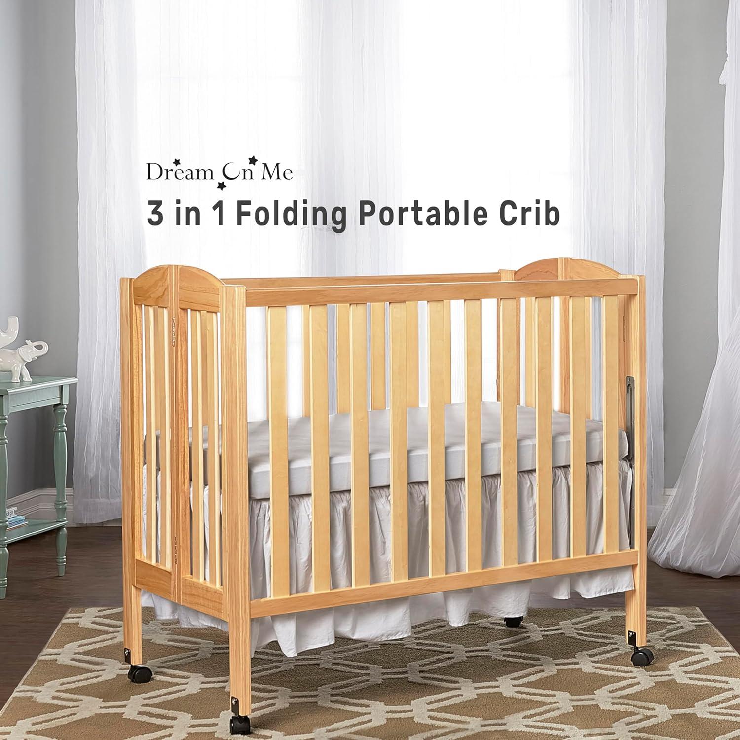 Cuna Plegable Portátil Dream On Me 3 en 1 Natural