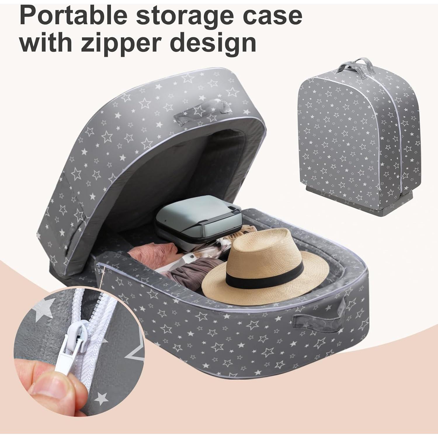 Cama de viaje plegable REAWUL para niños, 58.4x22.9cm, Gris