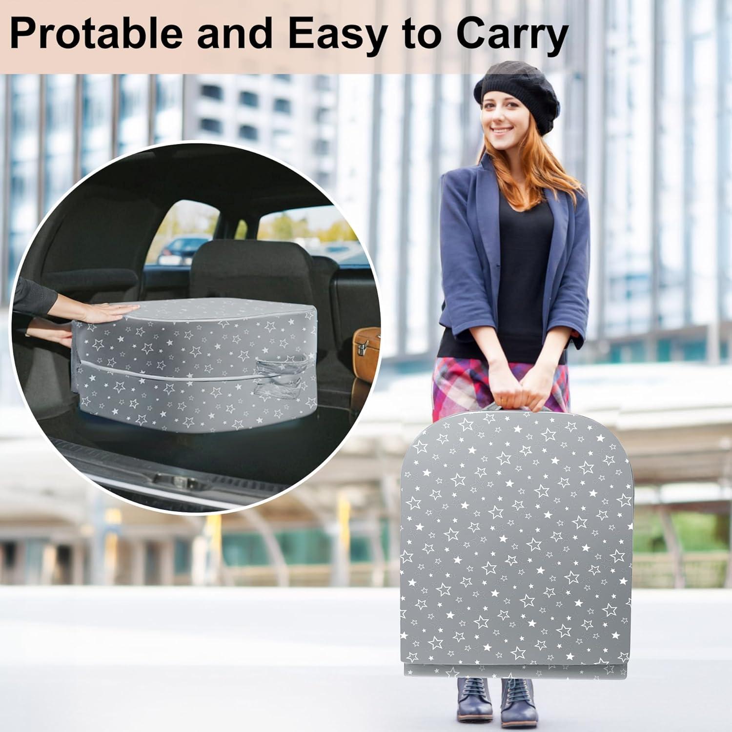 Cama de viaje plegable REAWUL para niños, 58.4x22.9cm, Gris