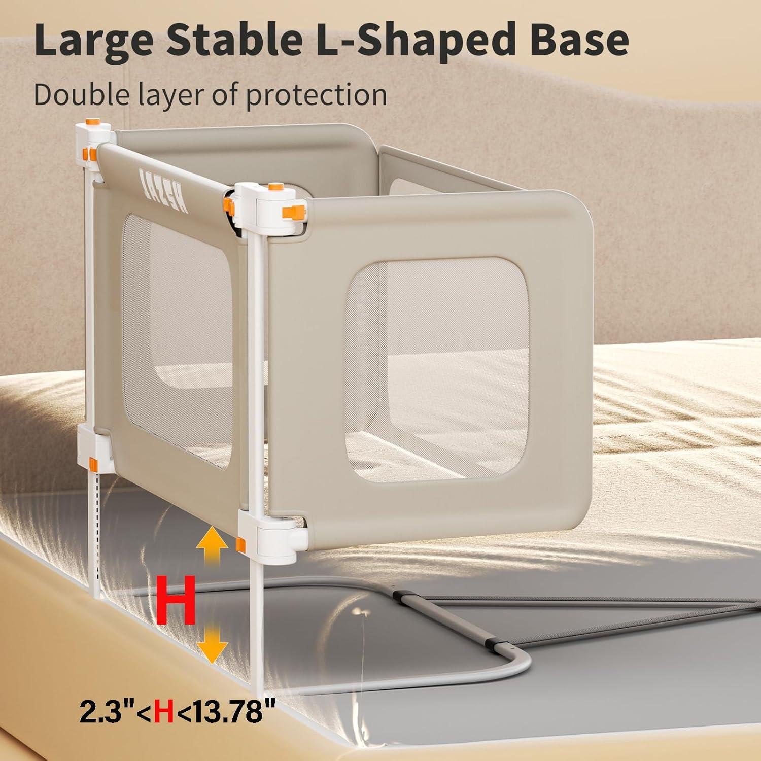 Barandilla Plegable para Cuna JAZSH Beige 175.8x49 cm