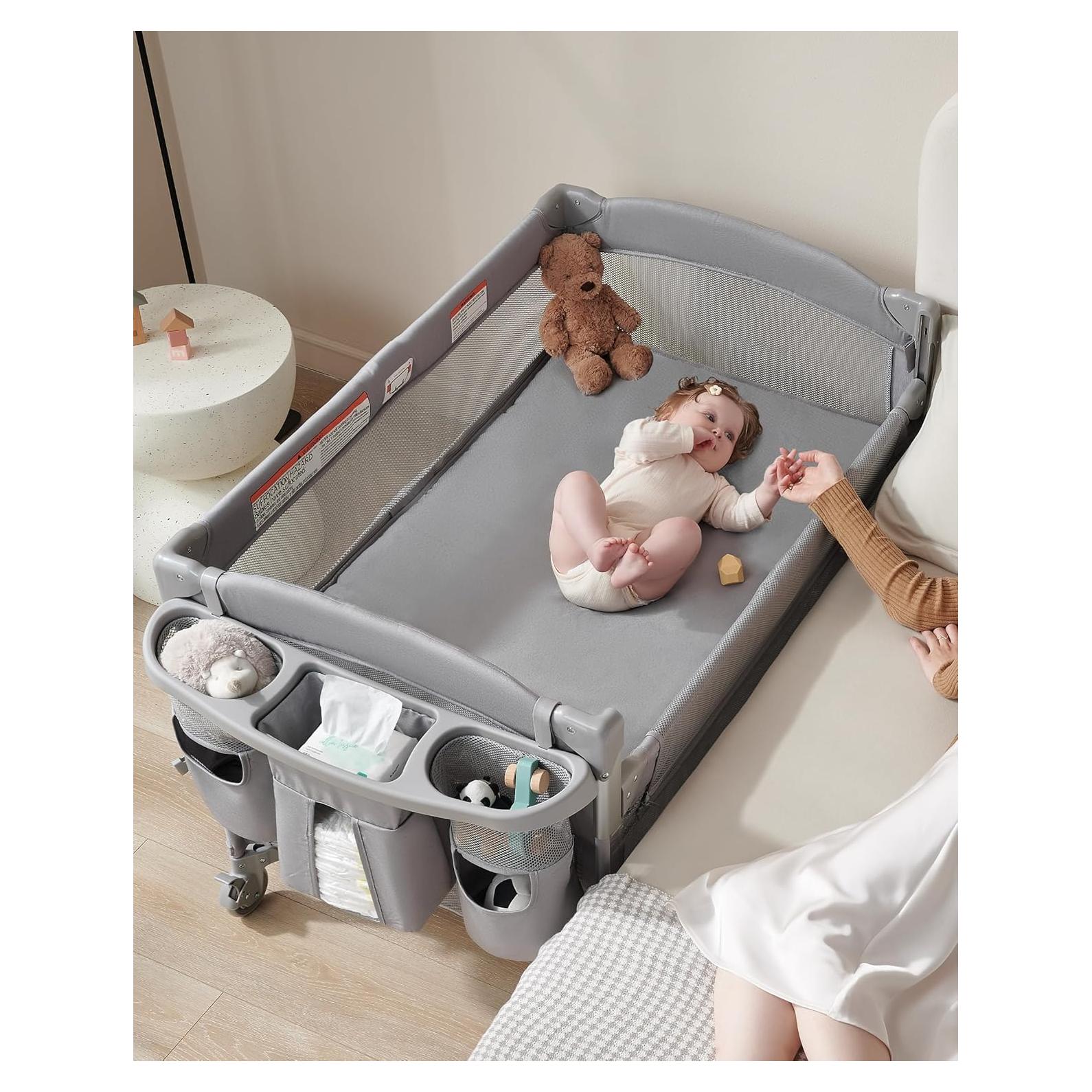 Cuna 4 en 1 AirClub para Bebé - Cuna Lado de la Cama, Mesa de Cambio, Parque Infantil