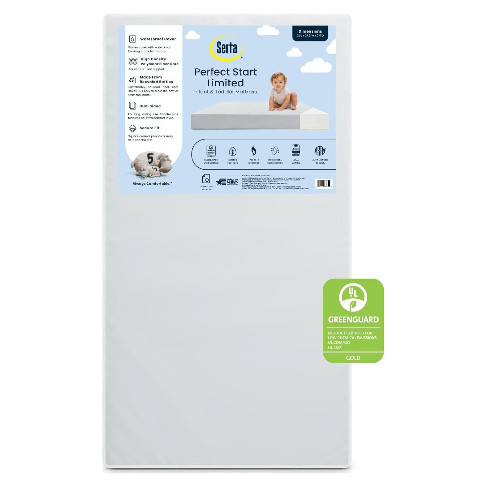 Colchón para Cuna Serta Perfect Start Doble Cara 132x69.85cm