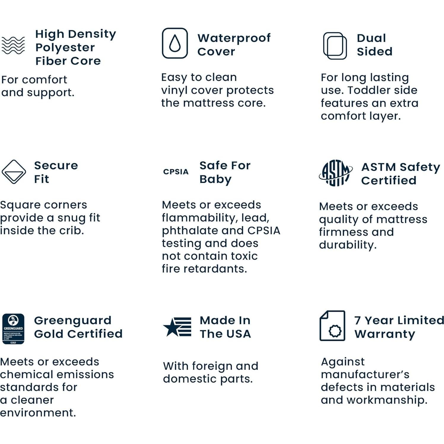 Colchón para Cuna Serta Perfect Start Doble Cara 132x69.85cm