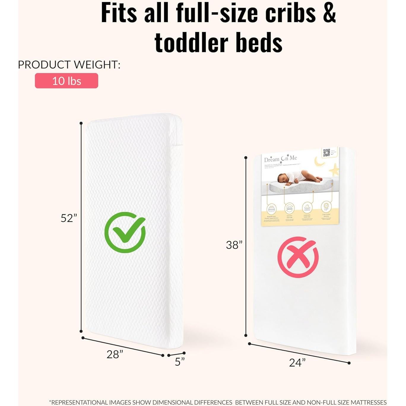 Colchón de Espuma Dream On Me Baby Fairy Dust 5" para Cuna