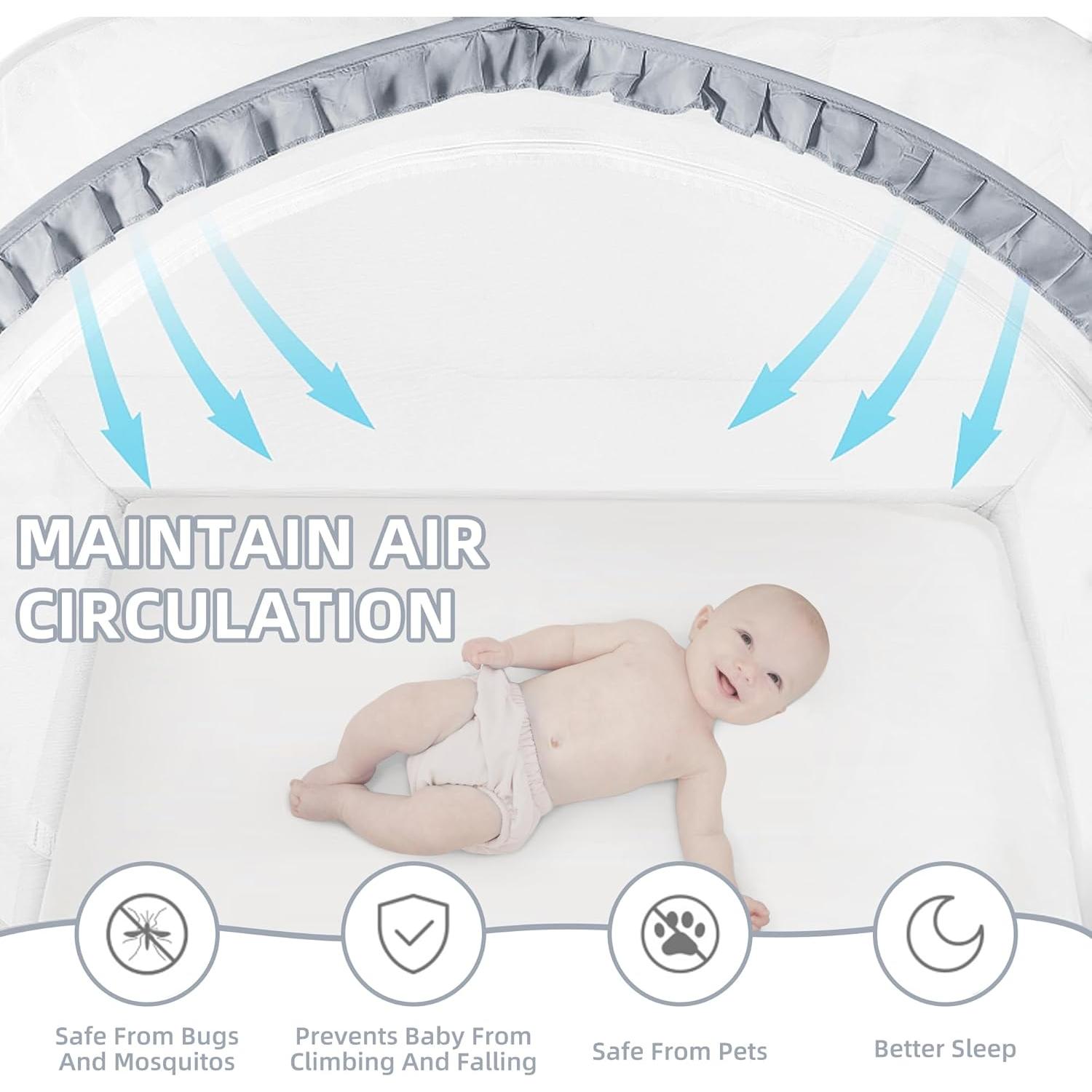 Carpa para Cuna Lazyzzzz Gris Plegable 139.7x68.6 cm
