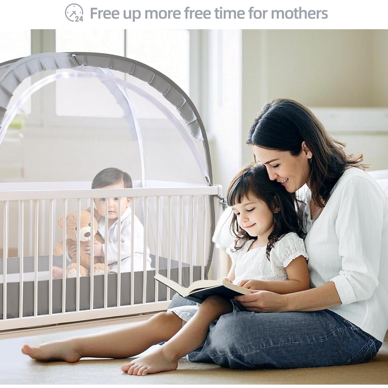 Carpa para Cuna Lazyzzzz Gris Plegable 139.7x68.6 cm