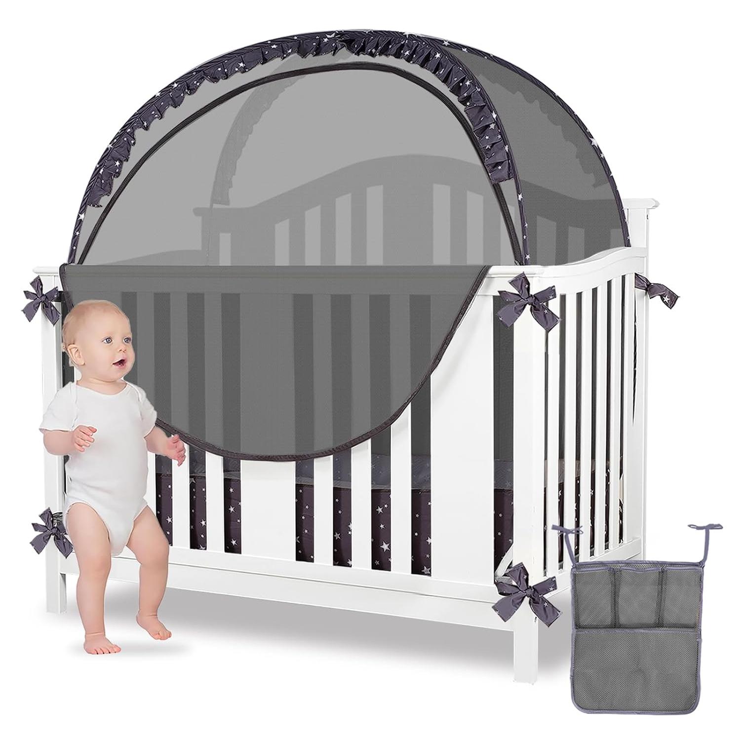 Carpa de Seguridad para Cuna ZXPLO Gris Oscuro - Malla Transpirable