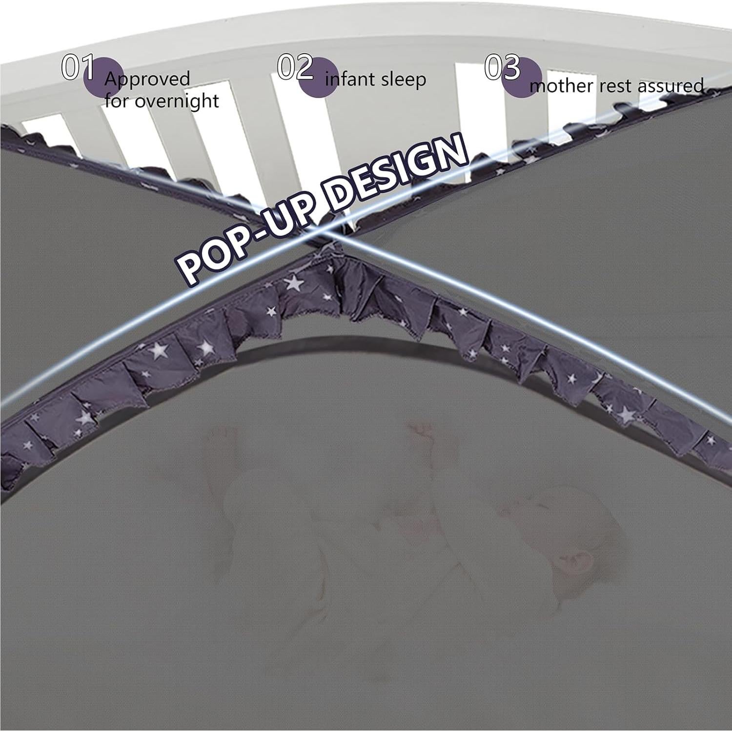 Carpa de Seguridad para Cuna ZXPLO Gris Oscuro - Malla Transpirable