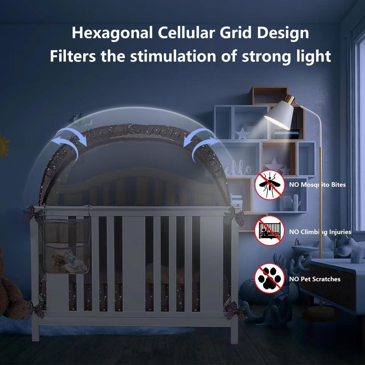 Carpa de Seguridad para Cuna ZXPLO Gris Oscuro - Malla Transpirable