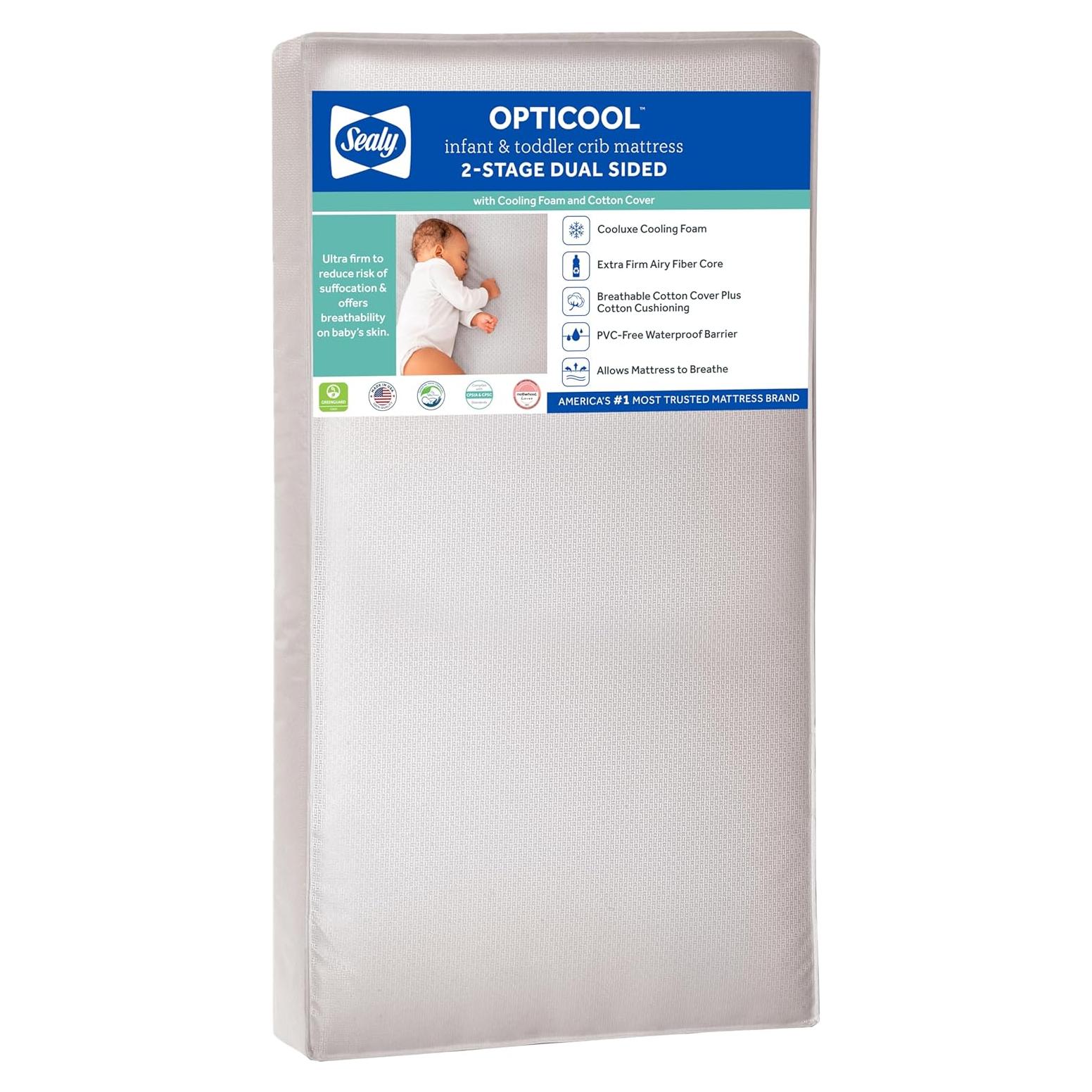 Colchón para Cuna Sealy Baby OptiCool 2 Etapas 131x69 cm