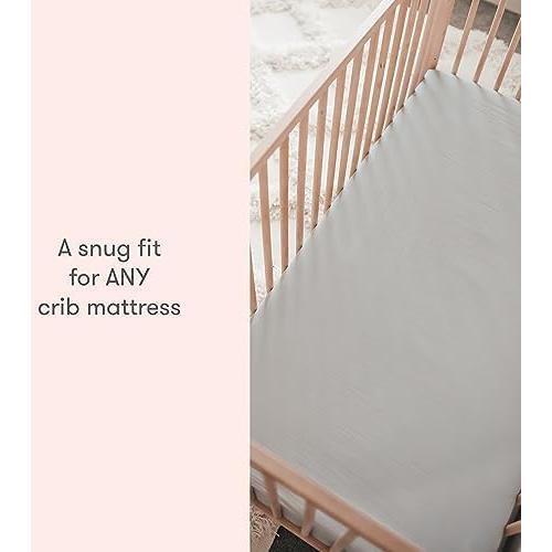 Sábanas Ajustadas Orgánicas para Cuna Newton Baby - 100% Algodón Muselina, Paquete de 2