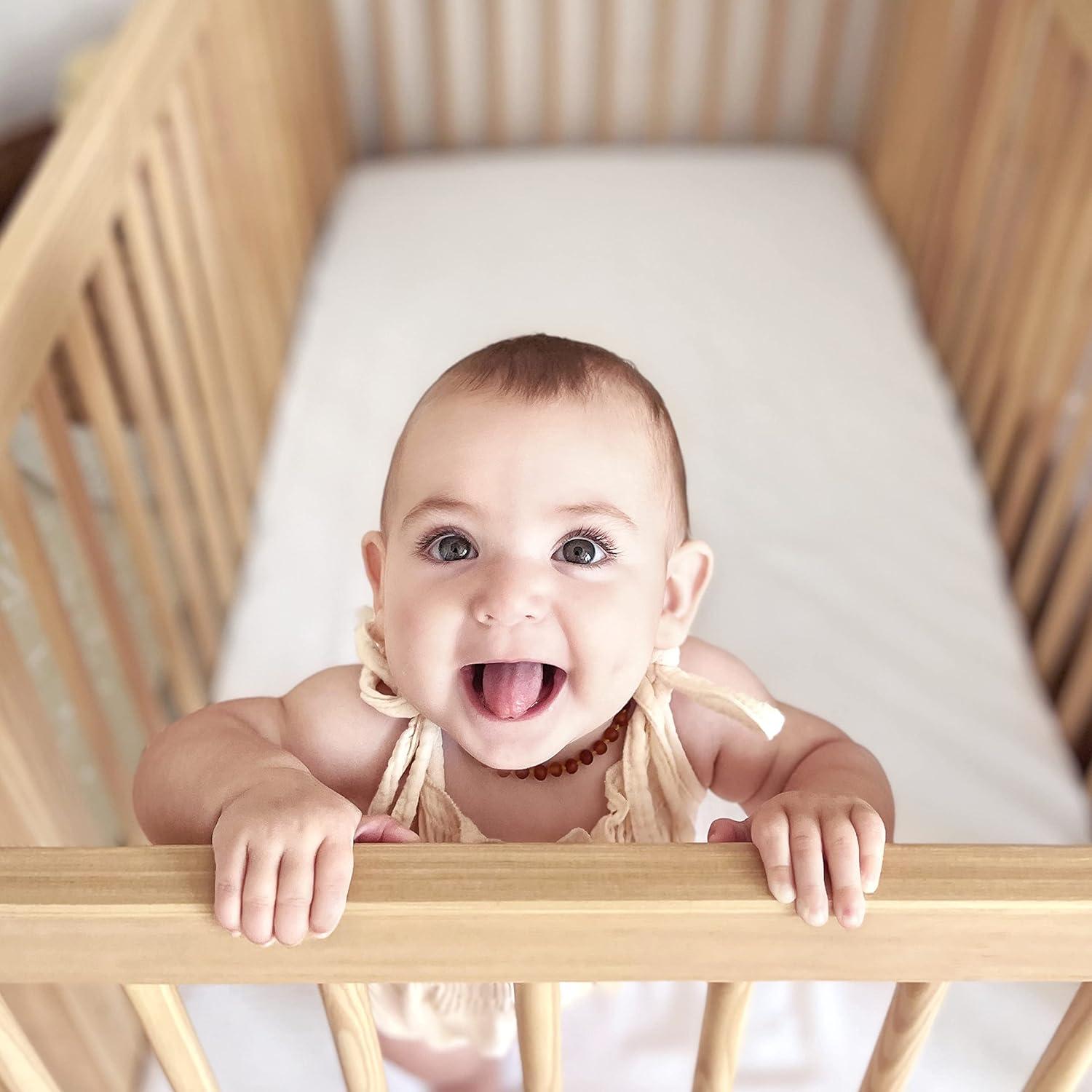 Sábanas Ajustadas Orgánicas para Cuna Newton Baby - 100% Algodón Muselina, Paquete de 2