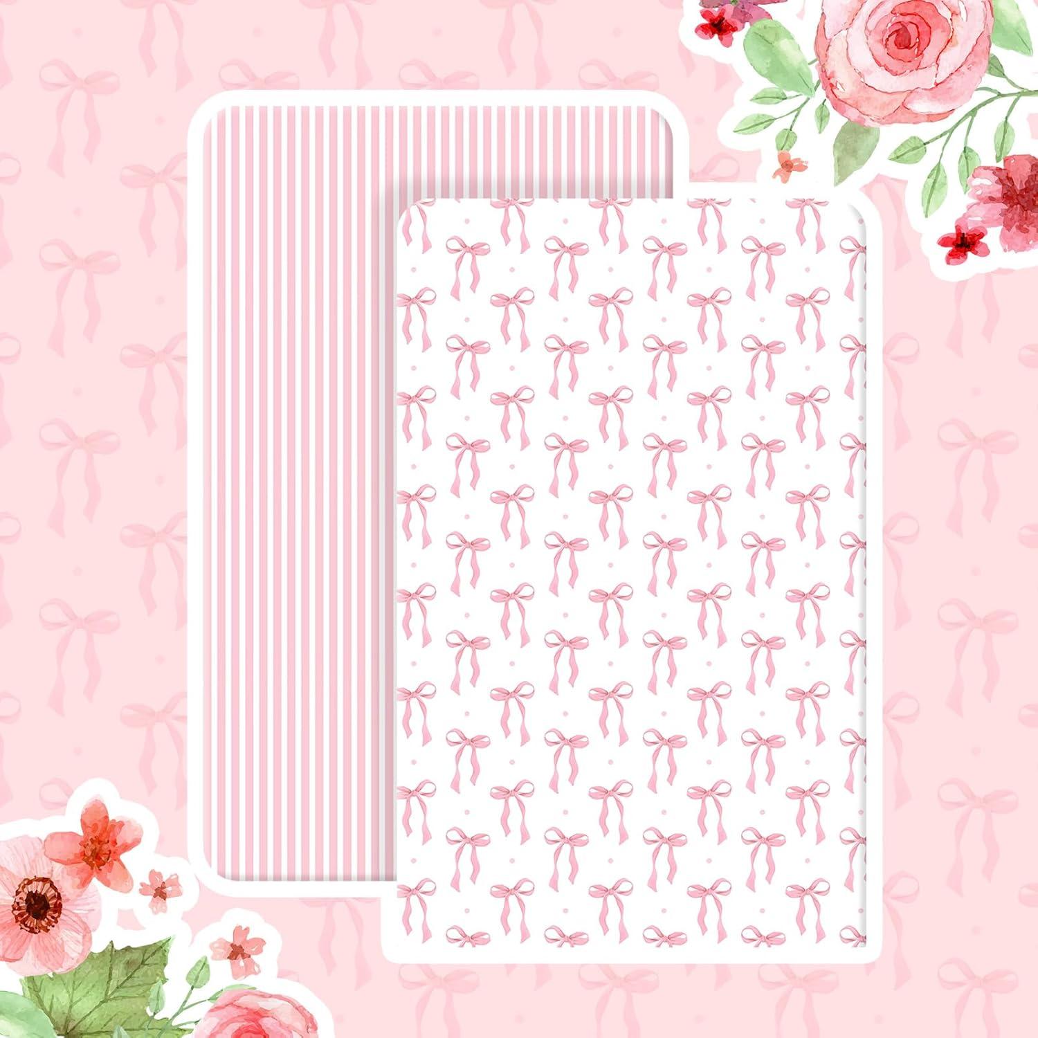 Juego de Sábanas para Cuna Peryiter Rosa Lazo 2 Piezas 132x71 cm