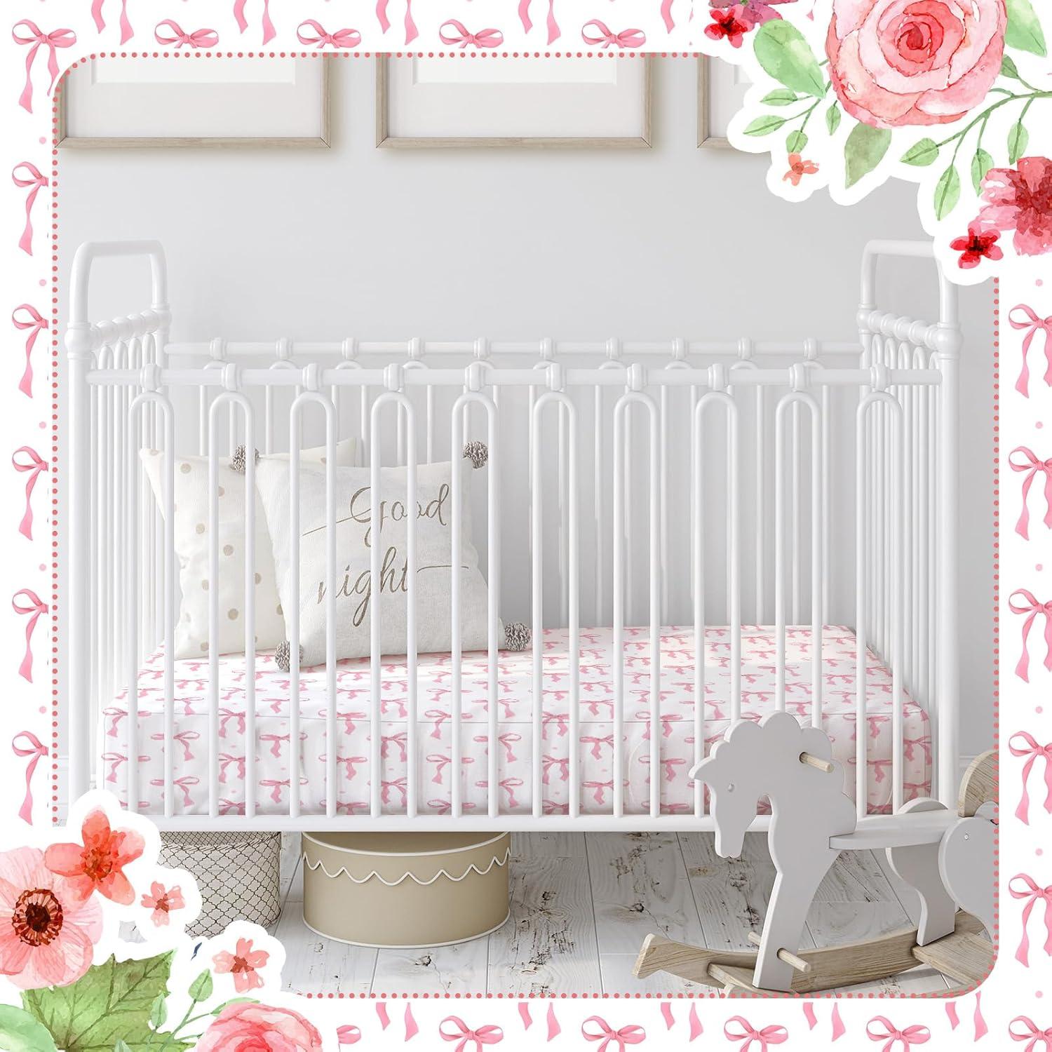 Juego de Sábanas para Cuna Peryiter Rosa Lazo 2 Piezas 132x71 cm