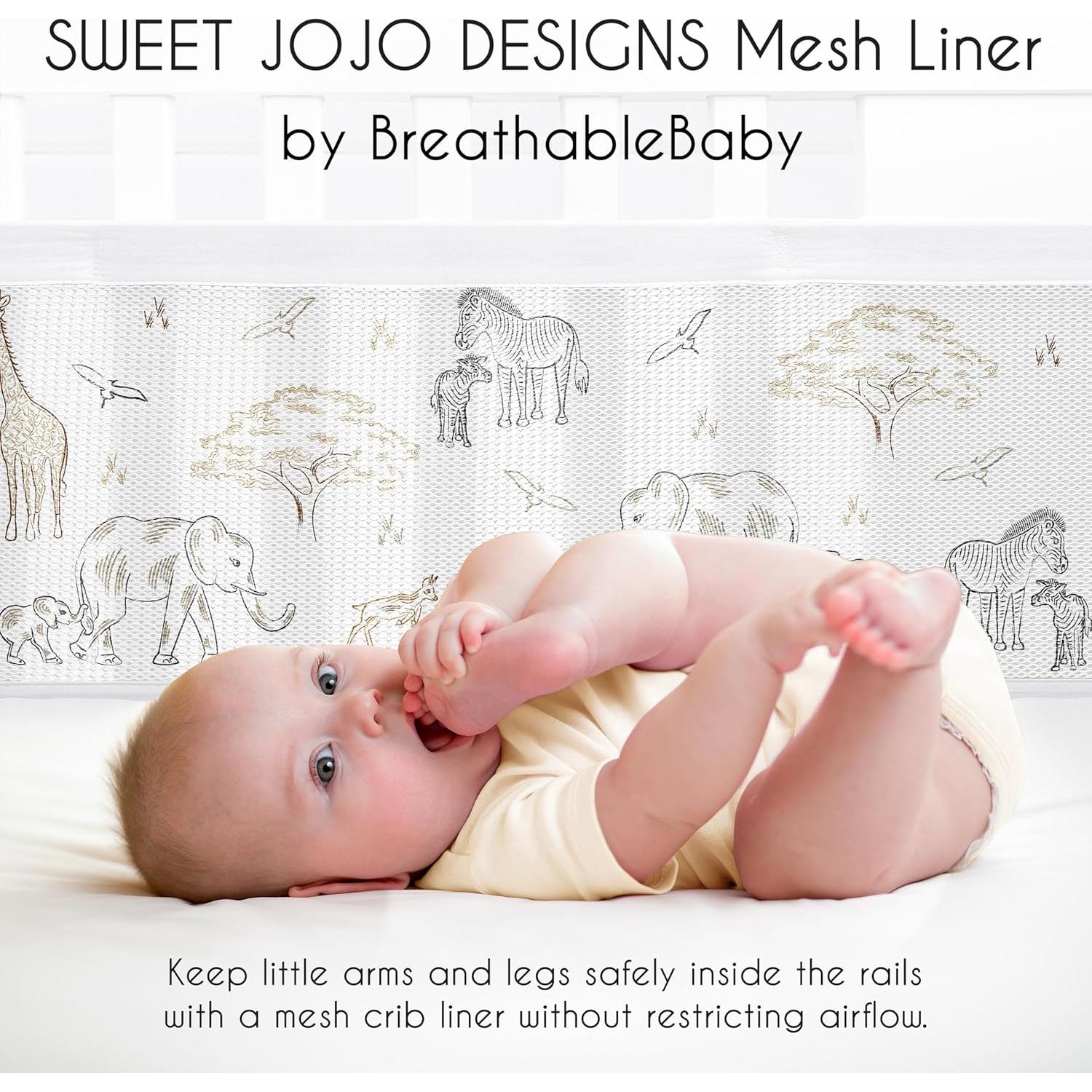Protector de Cuna de Malla Sweet Jojo Designs Serengeti 2 Piezas