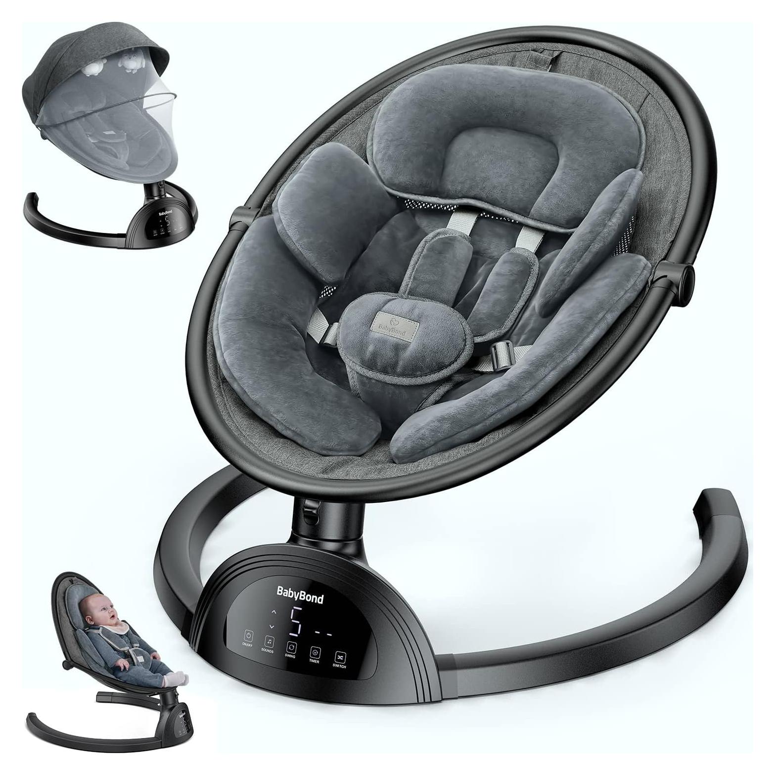 Hamaca BabyBond para Bebés con Bluetooth y Control Remoto