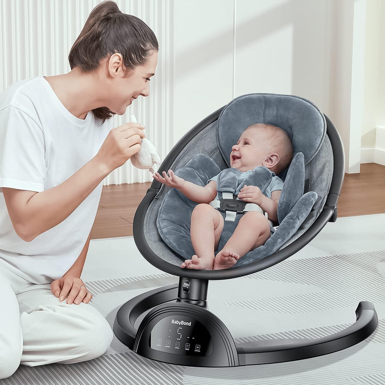 Hamaca BabyBond para Bebés con Bluetooth y Control Remoto