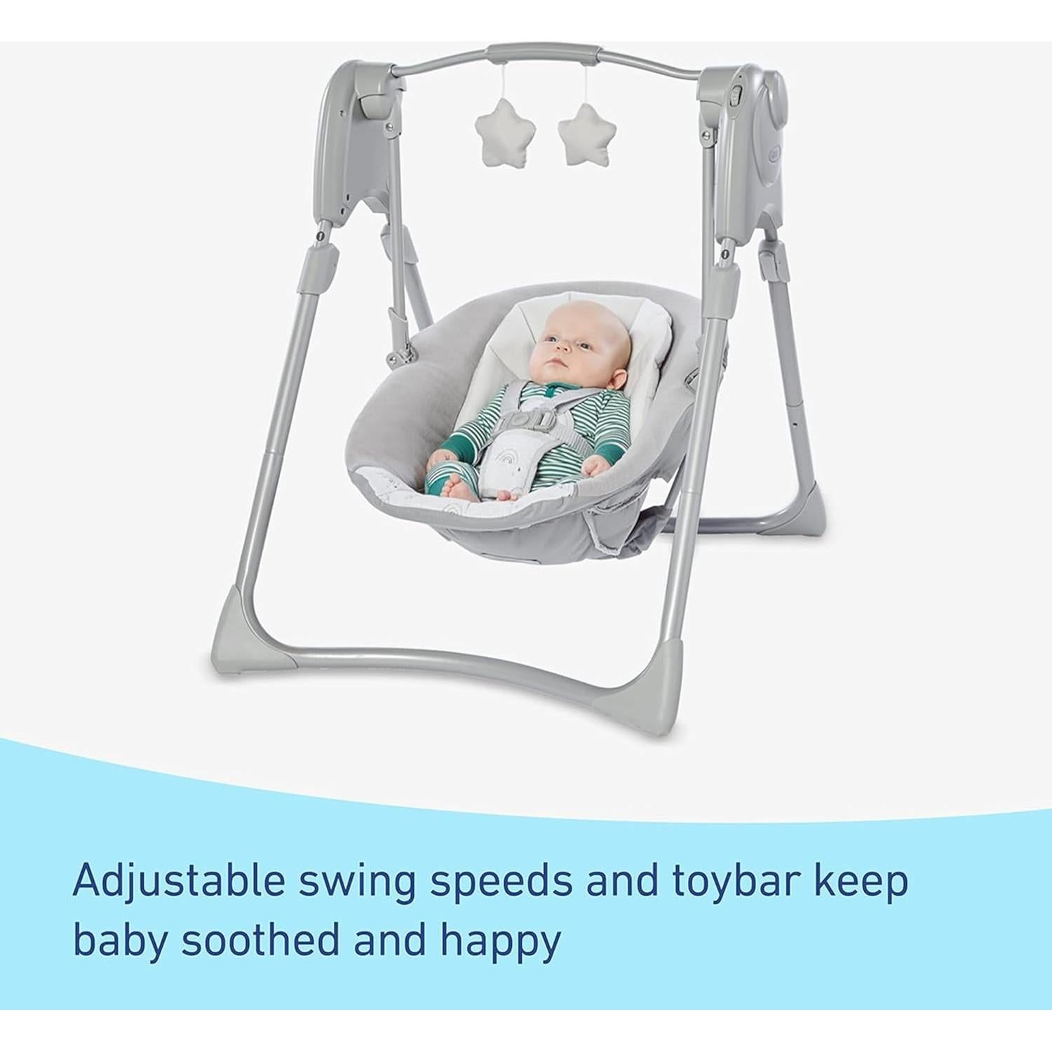 Silla de Bebé Compacta Graco Slim Spaces Reign - Portátil y Ajustable