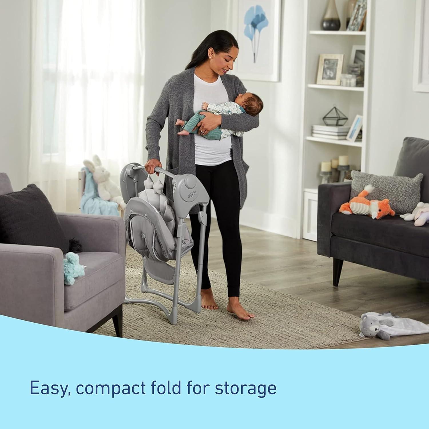 Silla de Bebé Compacta Graco Slim Spaces Reign - Portátil y Ajustable