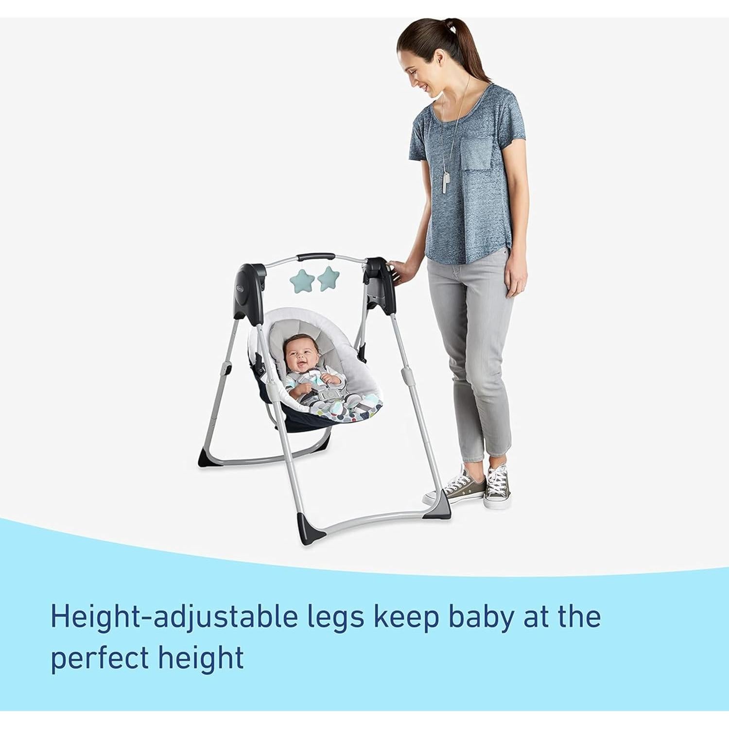 Silla de Bebé Compacta Graco Slim Spaces Reign - Portátil y Ajustable