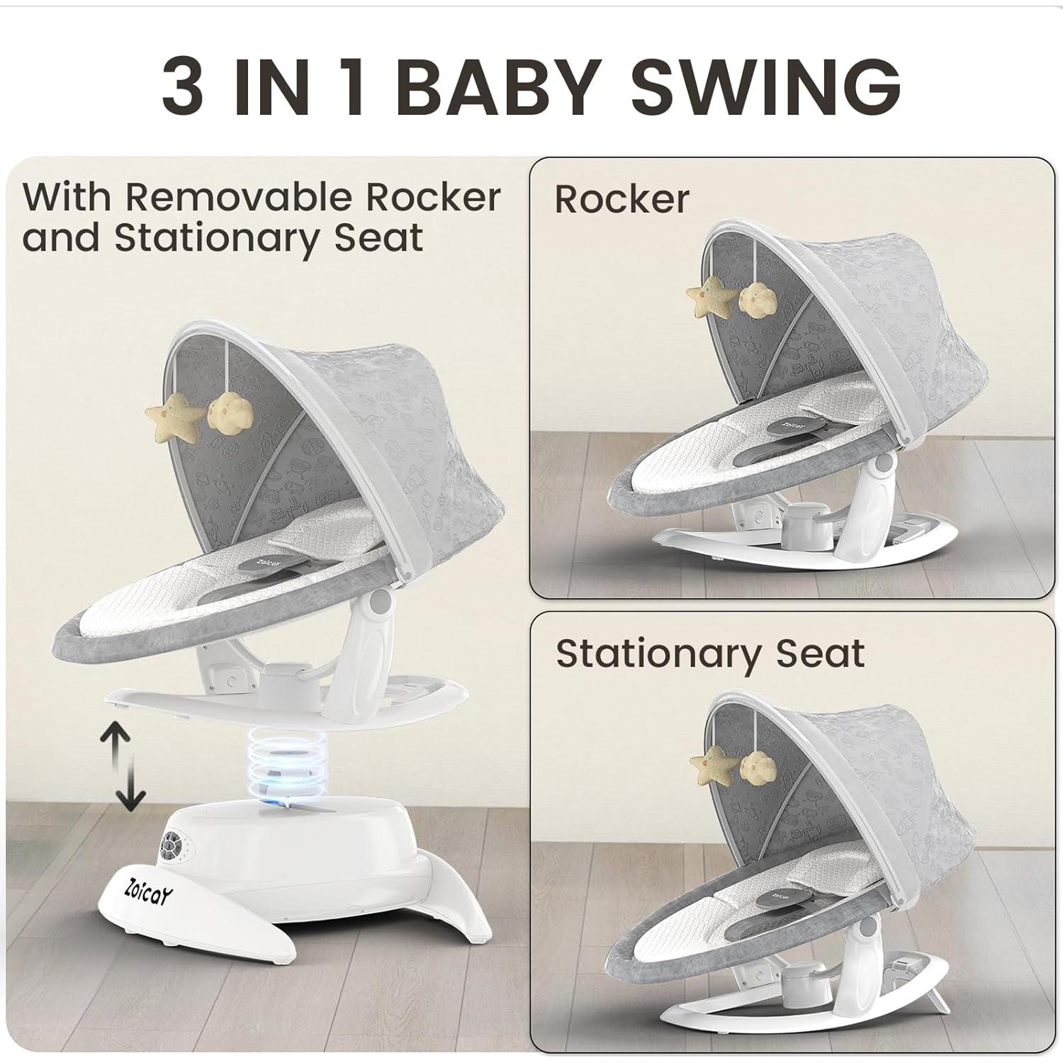 Hamaca 3 en 1 para Bebés Zoicay Eléctrica con Bluetooth
