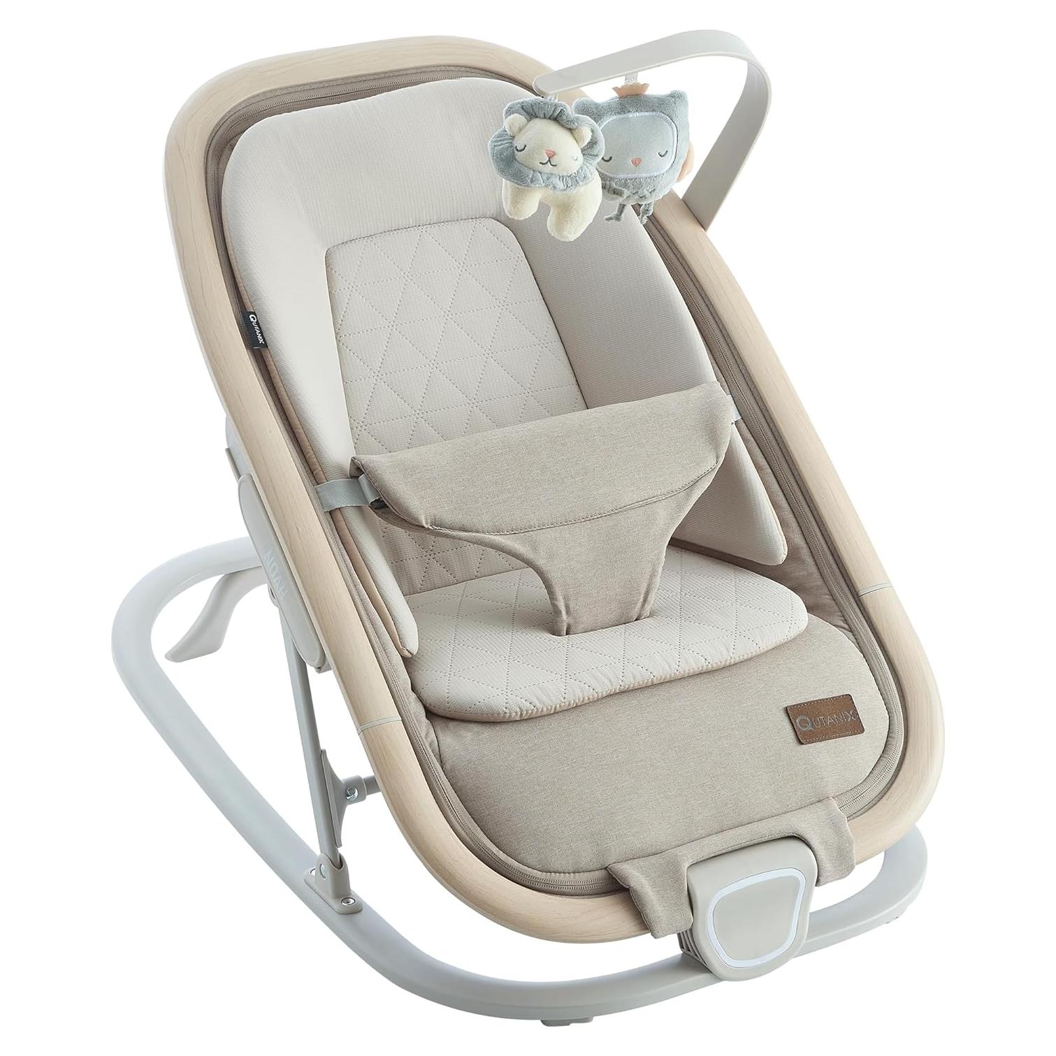 Silla de Rebote y Mecedora 2 en 1 Noah - Beige, 0 a 9 meses