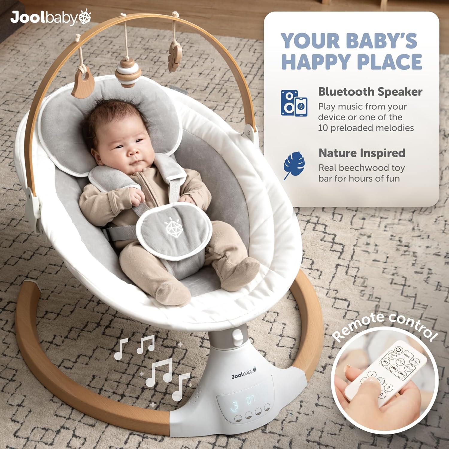 Columpio Eléctrico para Bebés Jool Baby Nova Nature Gris