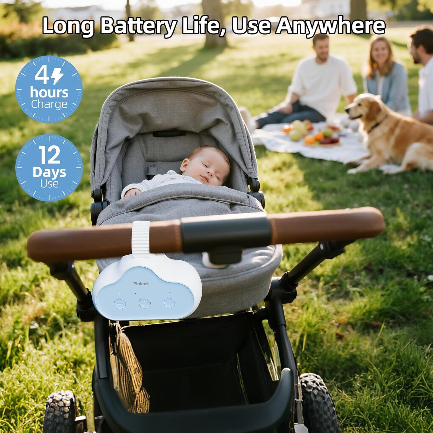 Balanceador Silencioso Universal Pinkart para Cochecitos - 3 Velocidades y 4 Temporizadores