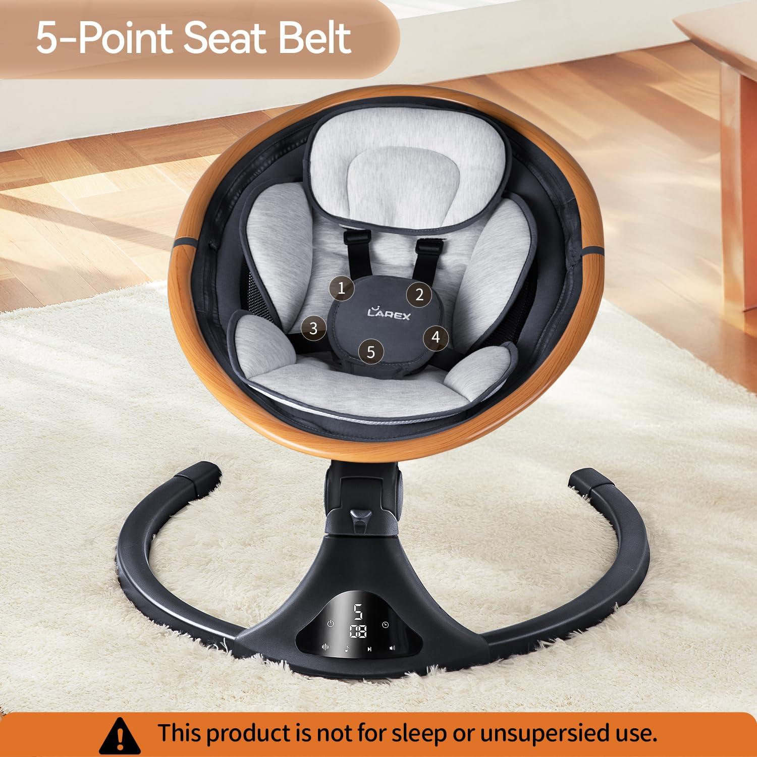 Columpio Eléctrico LAREX para Bebés 0-6 Meses 5 Velocidades