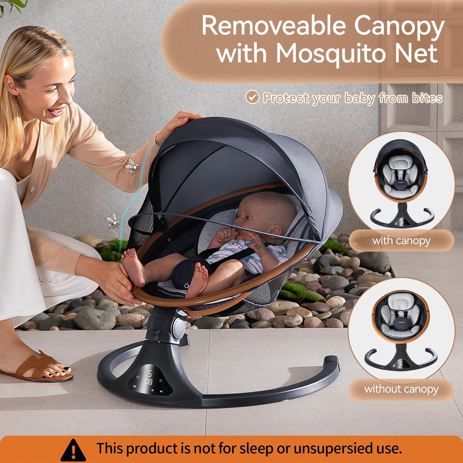 Columpio Eléctrico LAREX para Bebés 0-6 Meses 5 Velocidades