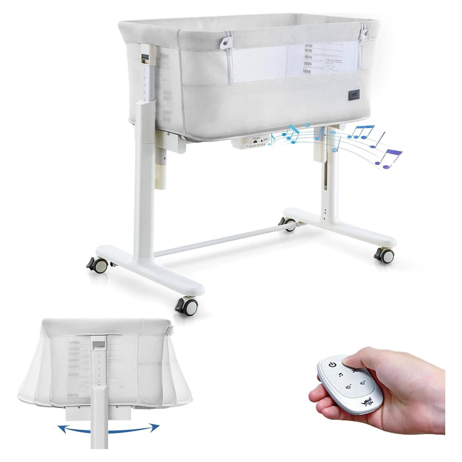 Cuna Mecedora Automática VaVaSoo Blanca 3 en 1 Ajustable