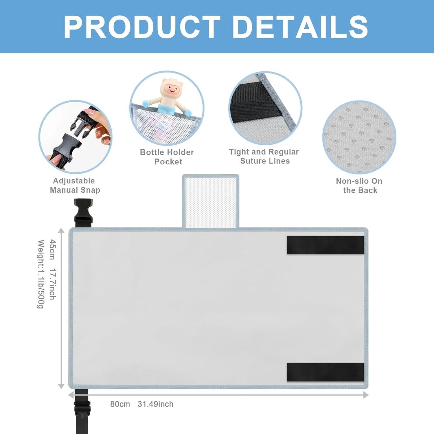 Extensor de Asiento de Avión WFIST para Niños - Cama de Viaje 80x45 cm