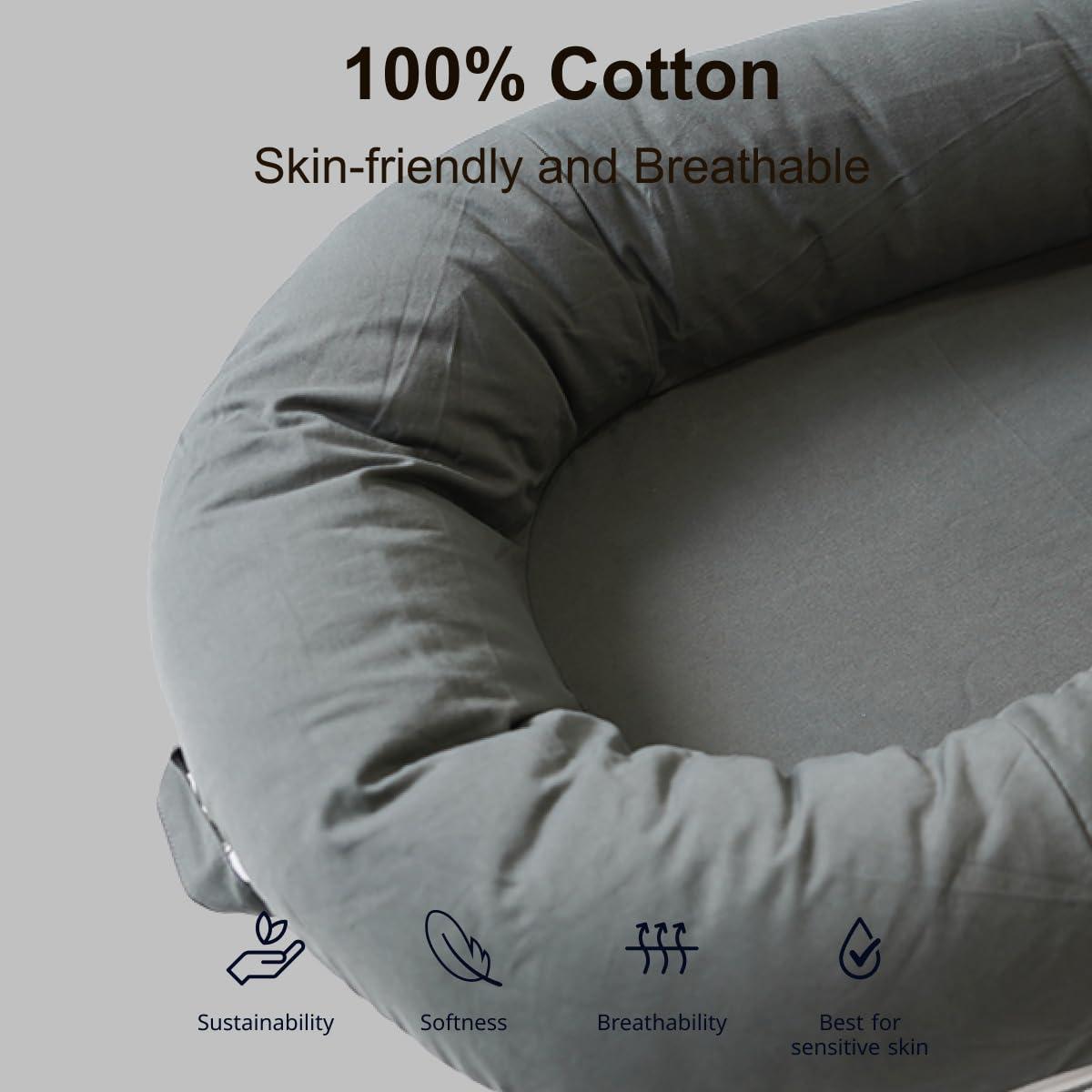 Cubierta Lounger Deluxe CooCooBaby 100% Algodón Gris 0-12 Meses