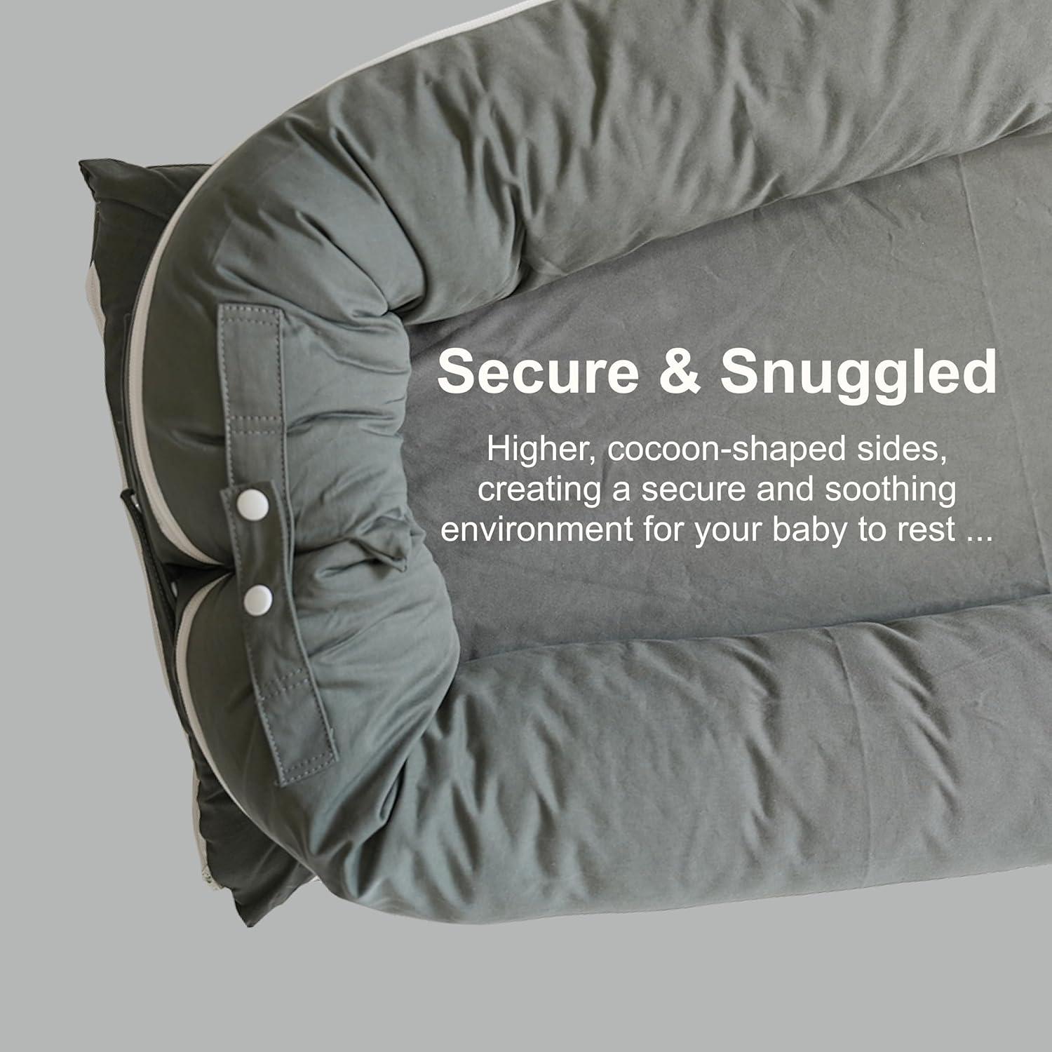 Cubierta Lounger Deluxe CooCooBaby 100% Algodón Gris 0-12 Meses