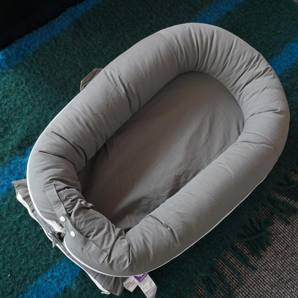 Cubierta Lounger Deluxe CooCooBaby 100% Algodón Gris 0-12 Meses