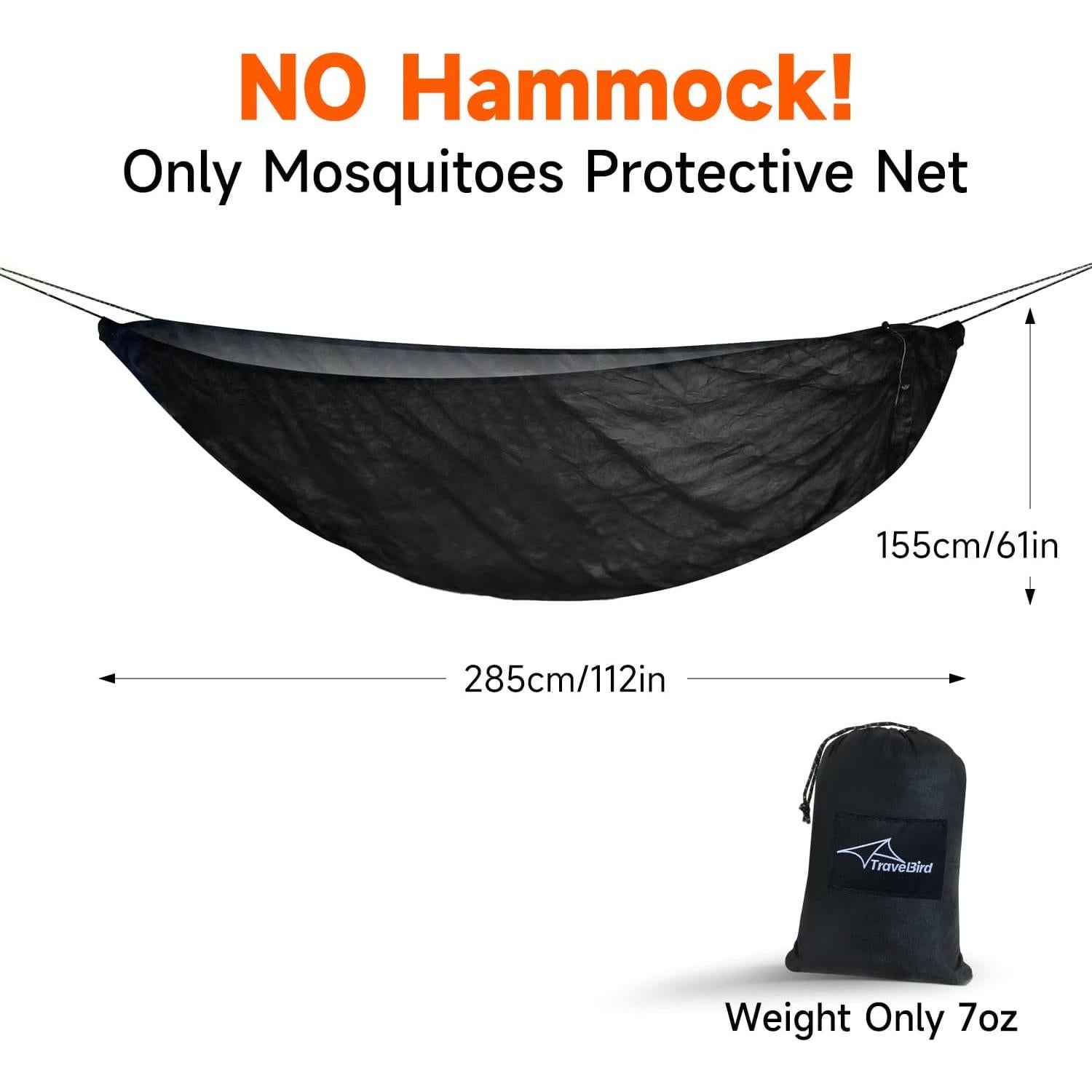 Red de Mosquitos para Hamacas Travel Bird 2.83x1.52m Ligera