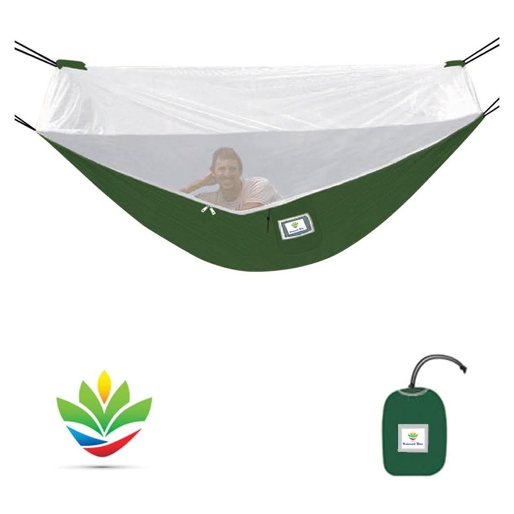 Hamaca Sin Mosquitos Hammock Bliss 300x150 cm Verde con Red