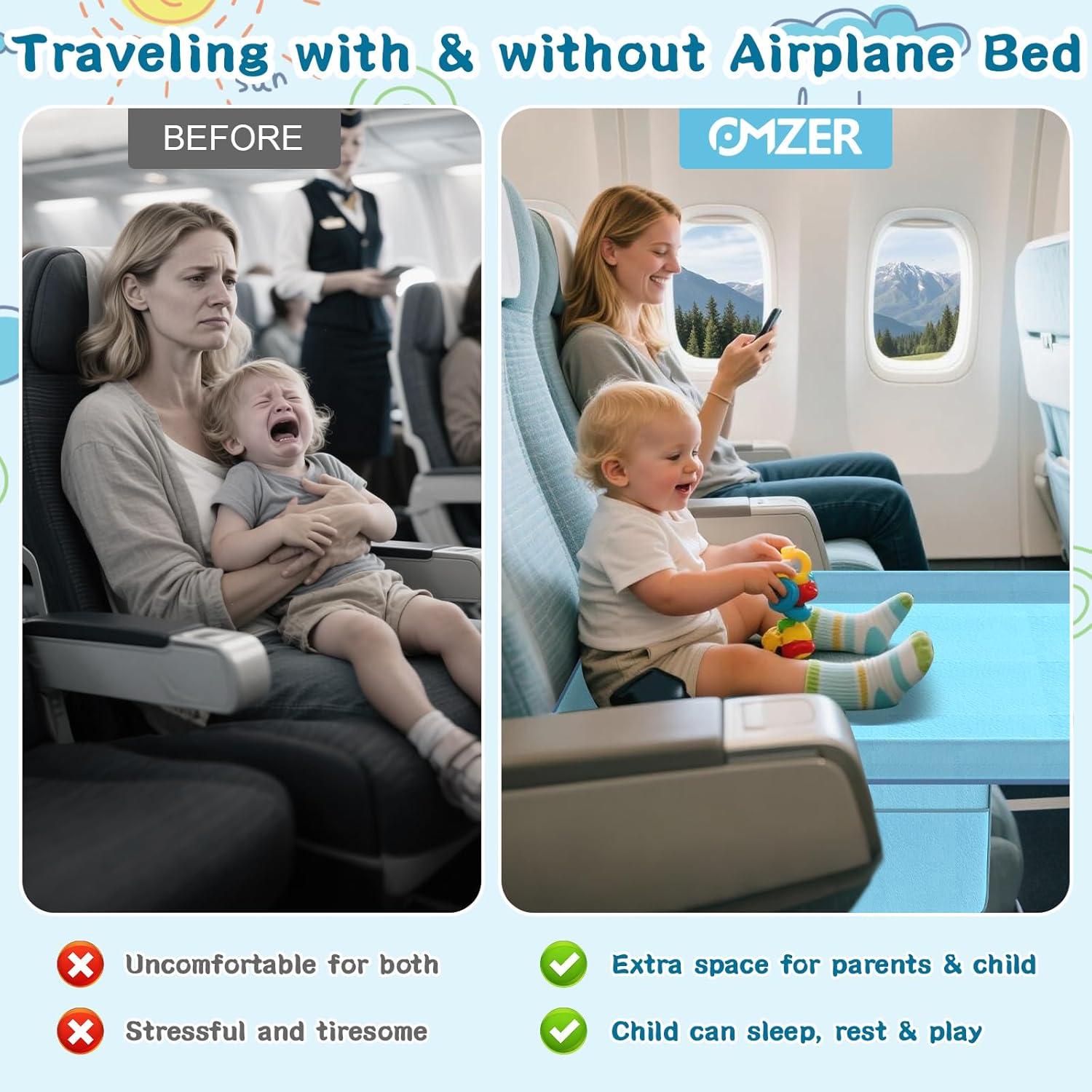 Extensor de Asiento de Avión para Niños Flyaway Azul 75x42cm